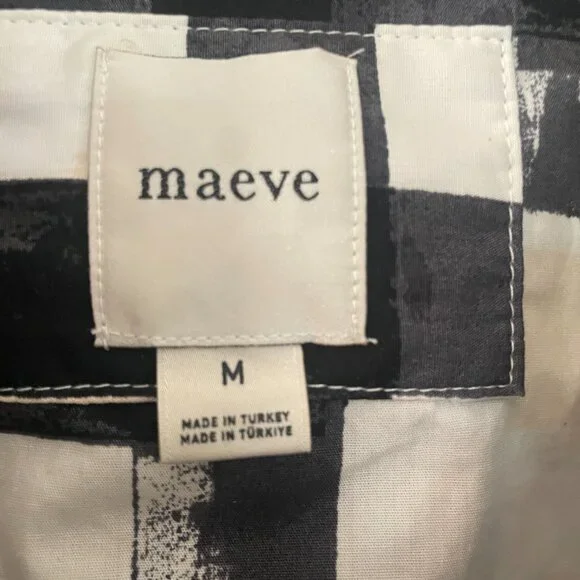 Maeve Bettina Tiered Shirt Dress Size Medium, Geometric print, puff sleeves - Picture 4 of 10